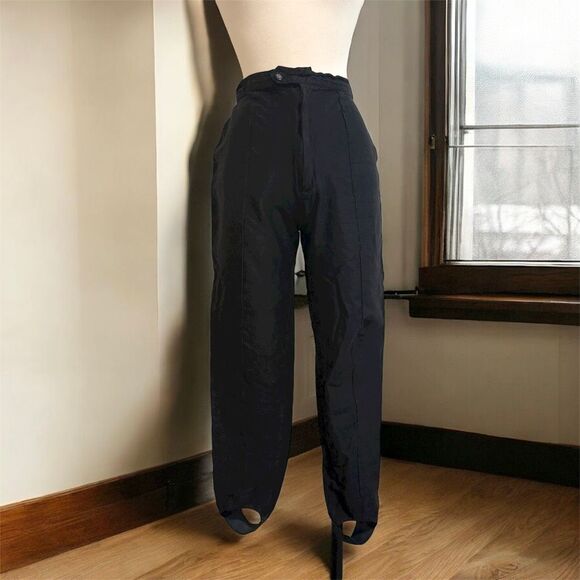 Forenza Black Pants Straight Leg Stripe Medium/Large 14 28” - Picture 1 of 6